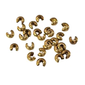 100 PCS Antique GOLD PLATED CRIMP COVER FOR JEWELRY MAKING
