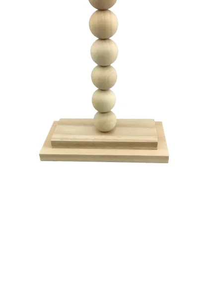 13 Inch Tabletop Natural Wood Bead Cross