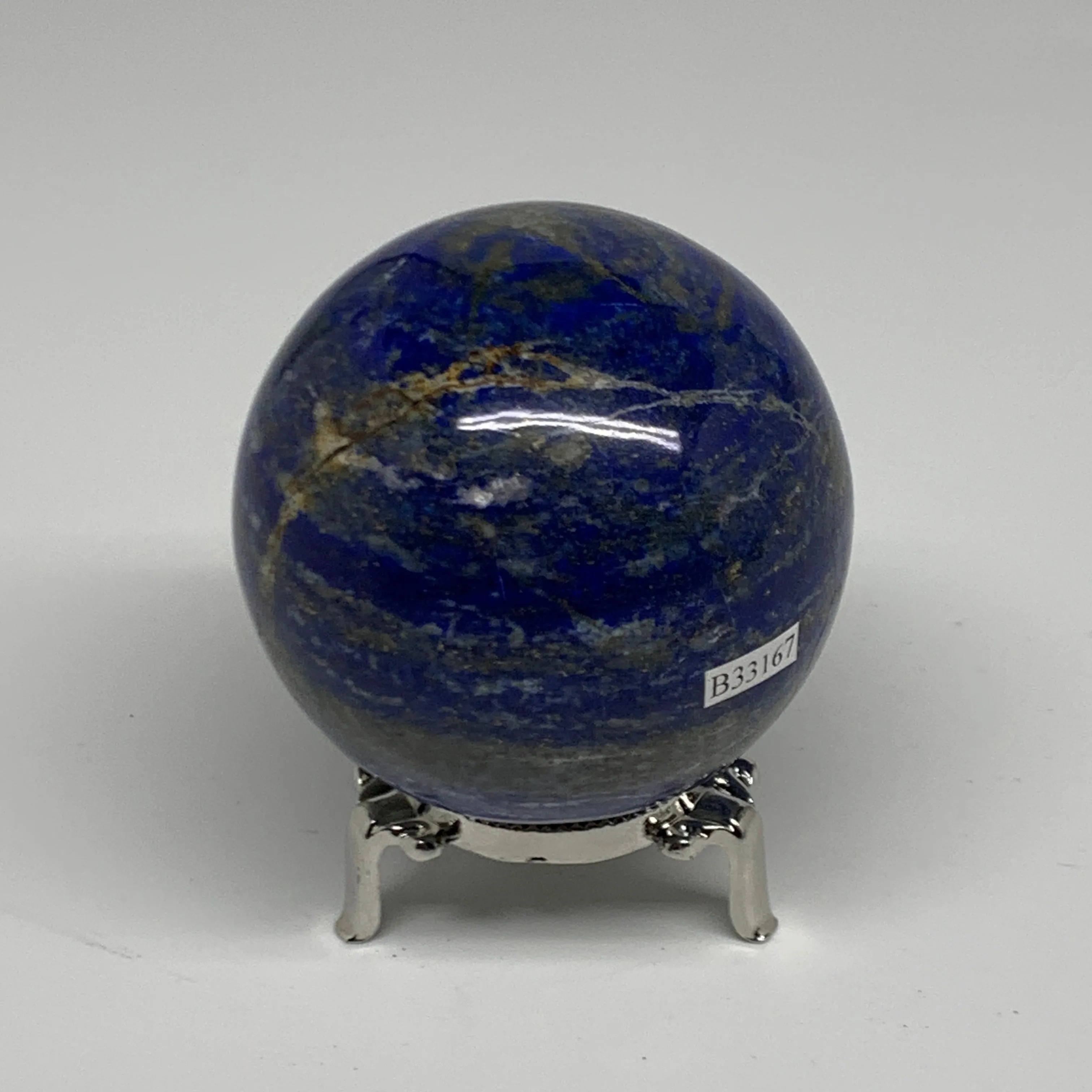 1.32 lbs, 2.8" (72mm), Lapis Lazuli Sphere Ball Gemstone @Afghanistan, B33167