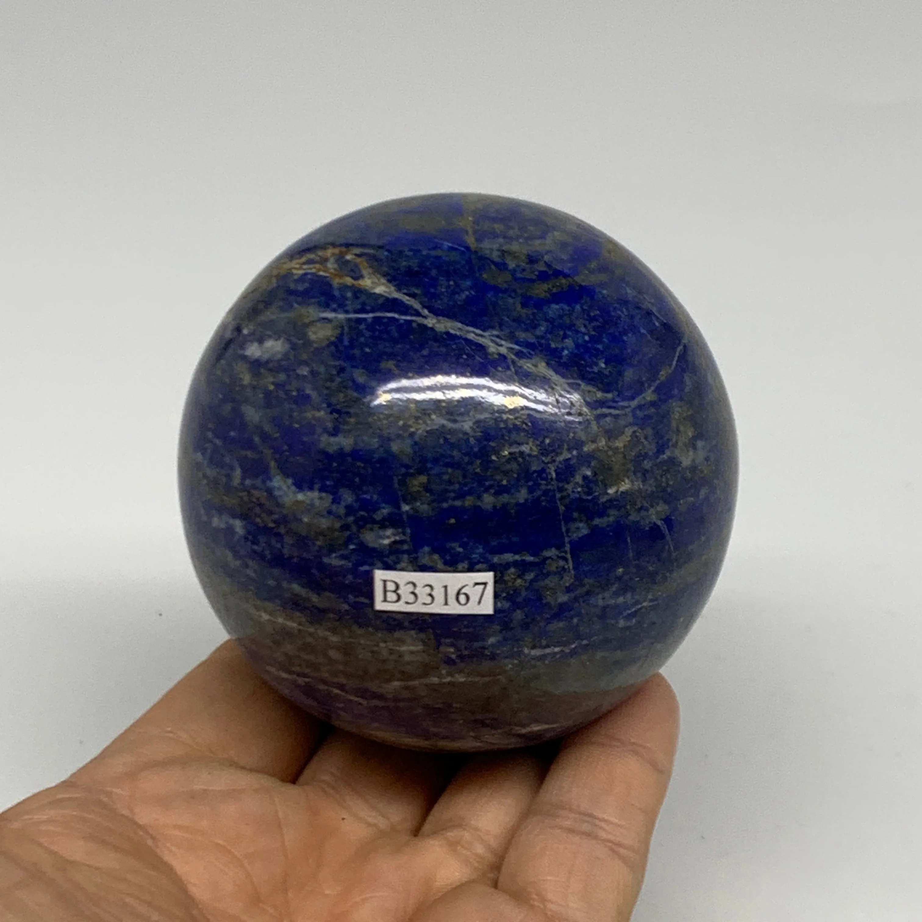 1.32 lbs, 2.8" (72mm), Lapis Lazuli Sphere Ball Gemstone @Afghanistan, B33167