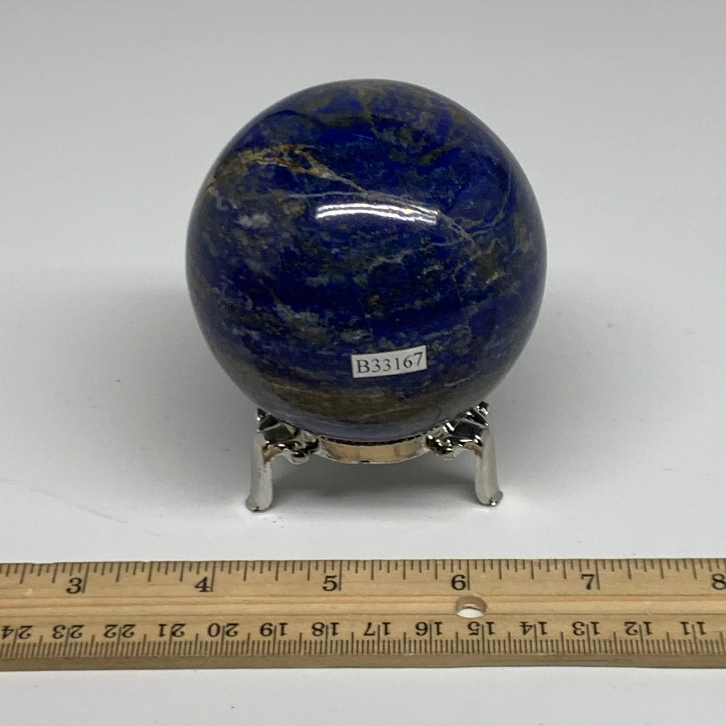 1.32 lbs, 2.8" (72mm), Lapis Lazuli Sphere Ball Gemstone @Afghanistan, B33167