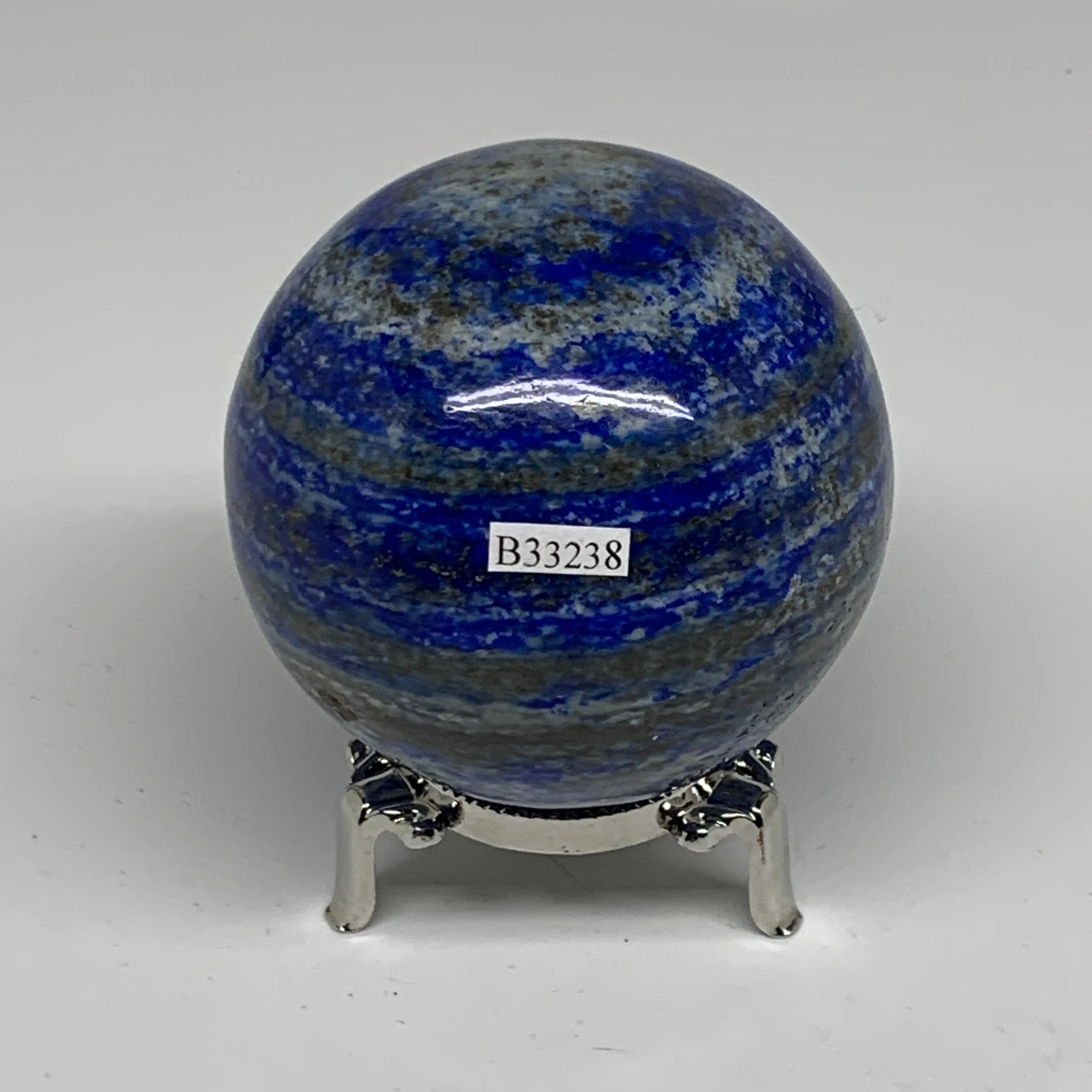 1.34 lbs, 2.9" (72mm), Lapis Lazuli Sphere Ball Gemstone @Afghanistan, B33238