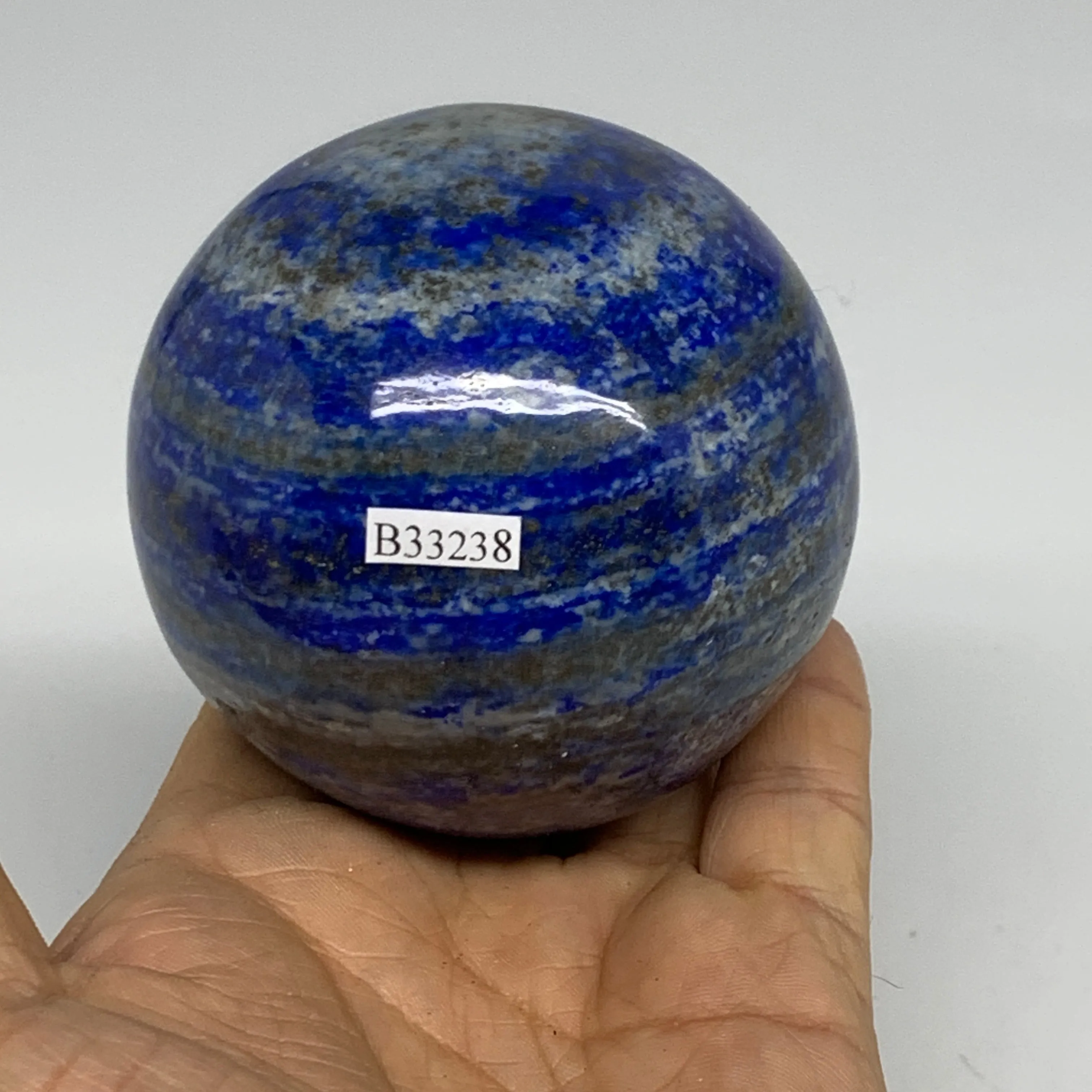 1.34 lbs, 2.9" (72mm), Lapis Lazuli Sphere Ball Gemstone @Afghanistan, B33238