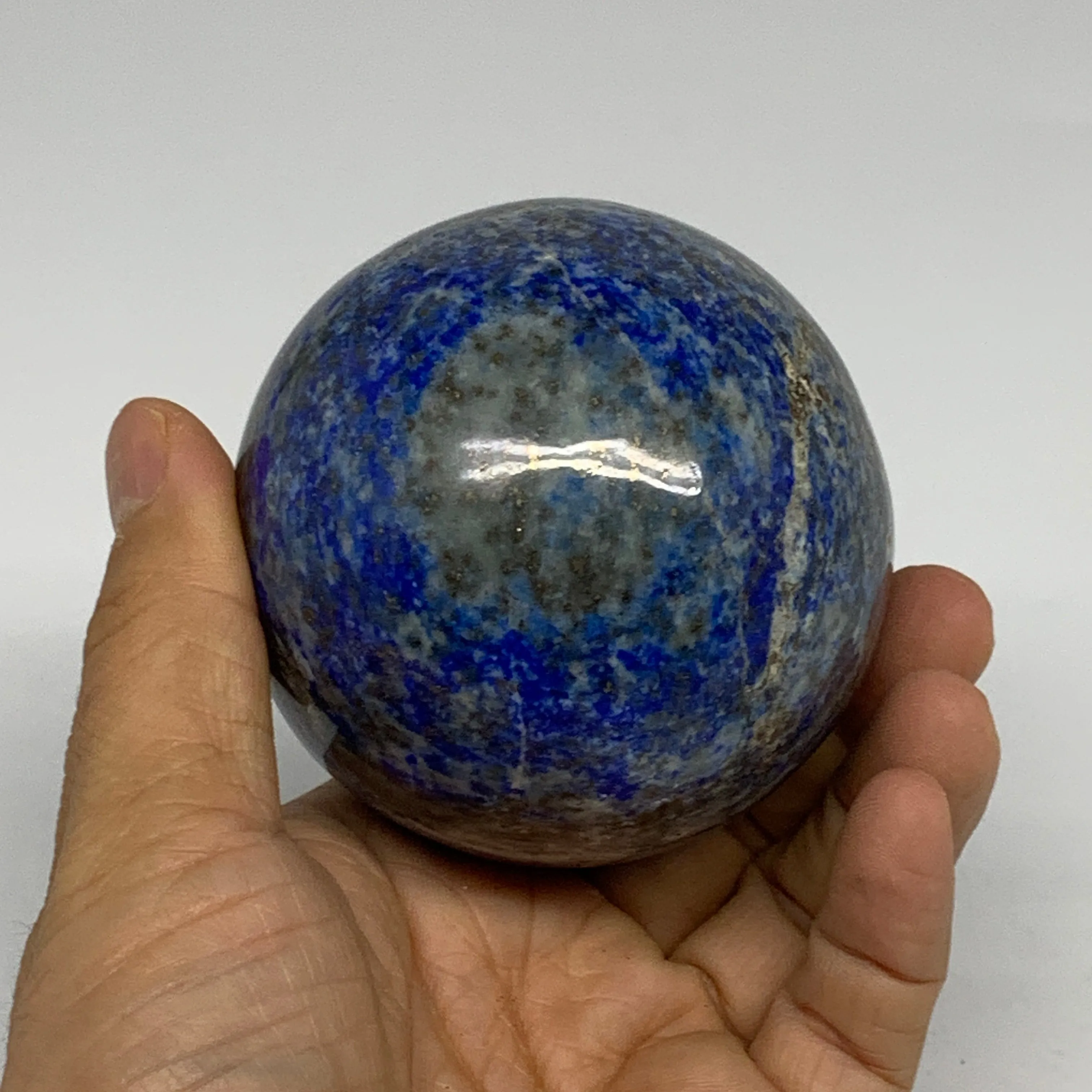 1.34 lbs, 2.9" (72mm), Lapis Lazuli Sphere Ball Gemstone @Afghanistan, B33238