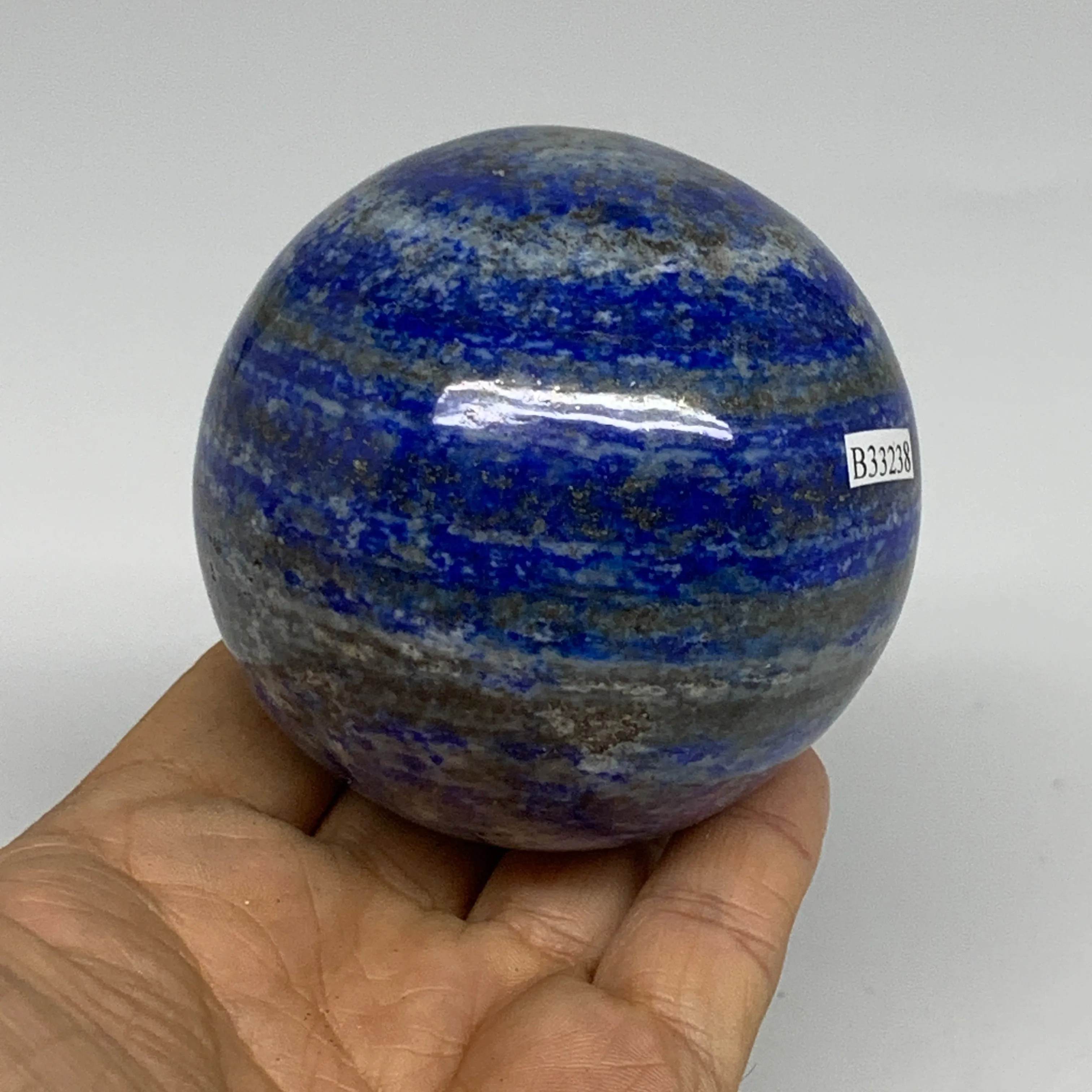 1.34 lbs, 2.9" (72mm), Lapis Lazuli Sphere Ball Gemstone @Afghanistan, B33238