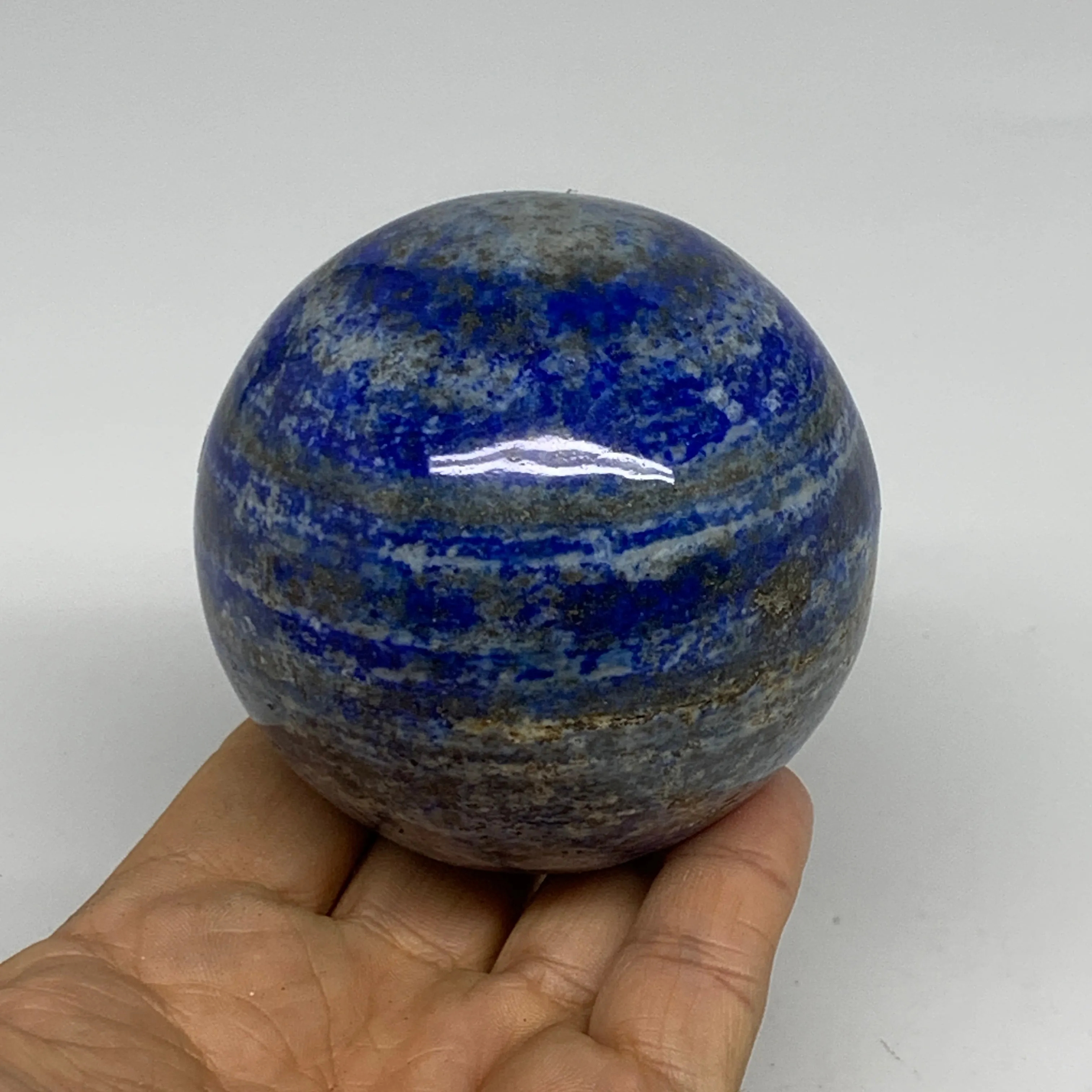 1.34 lbs, 2.9" (72mm), Lapis Lazuli Sphere Ball Gemstone @Afghanistan, B33238
