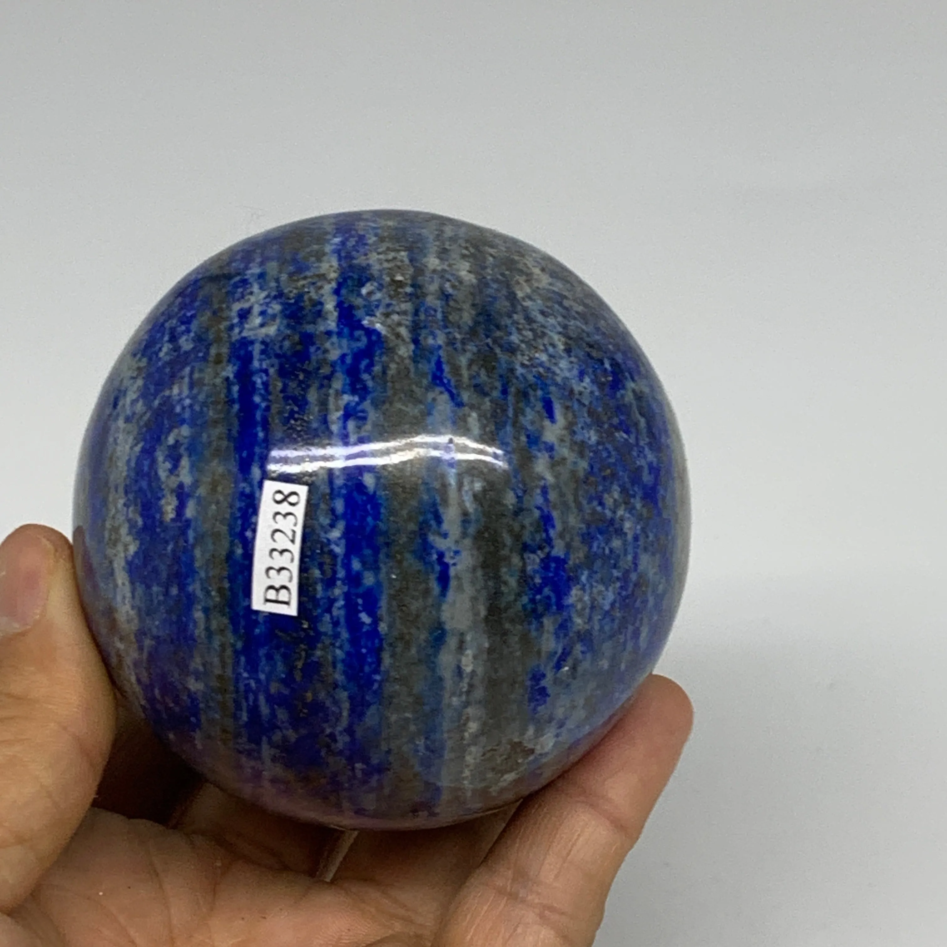 1.34 lbs, 2.9" (72mm), Lapis Lazuli Sphere Ball Gemstone @Afghanistan, B33238