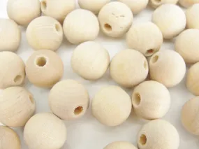 14mm unfinished round wooden beads 9/16" (.56") with 5/32" hole