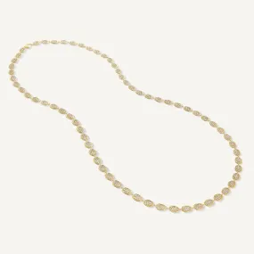 18K Yellow Gold Long Pavé Diamond Necklace