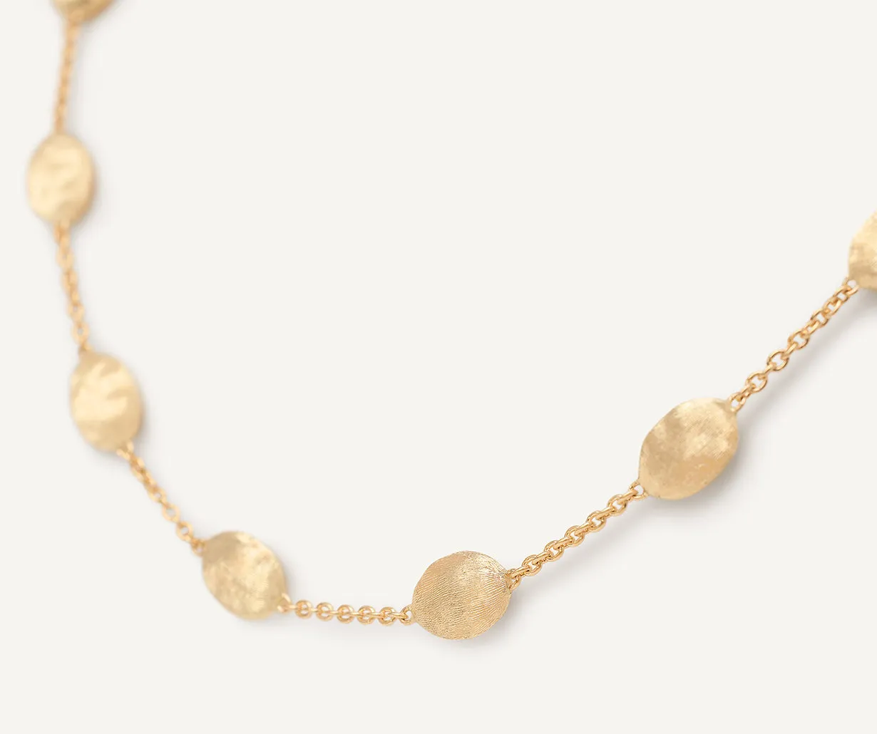 18K Yellow Gold Medium Bean Adjustable Necklace