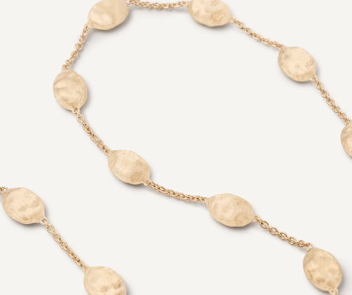 18K Yellow Gold Medium Bean Adjustable Necklace