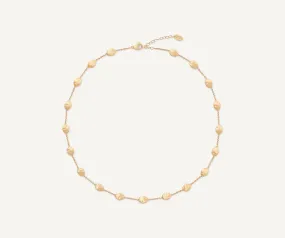 18K Yellow Gold Medium Bean Adjustable Necklace