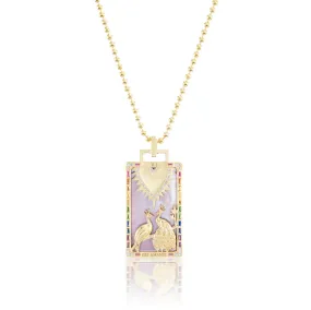 18KY Gli Amanti Piccola Tarot Pendant