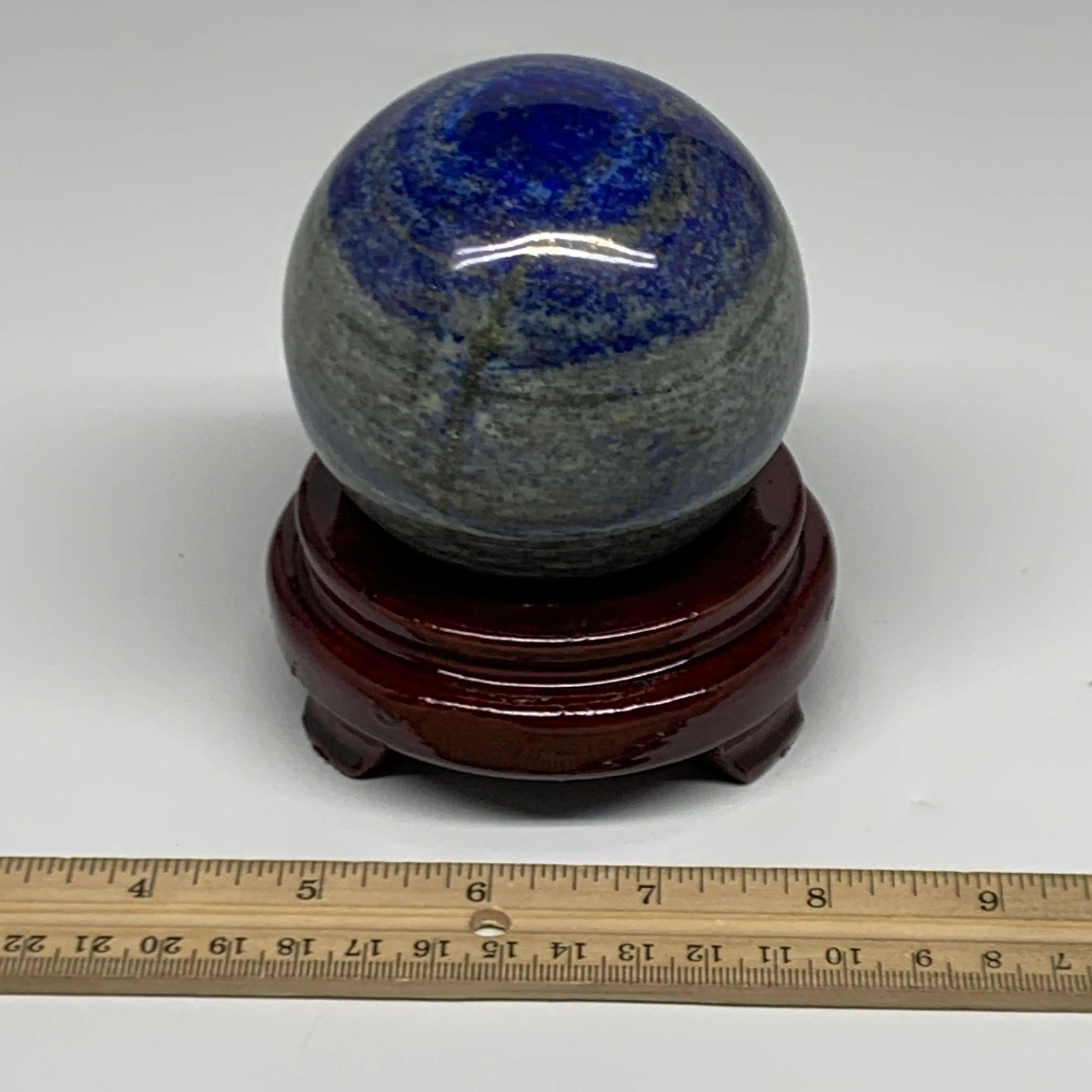 1.9 lbs,3.2"(80mm), Lapis Lazuli Sphere Ball Gemstone @Afghanistan, B33128