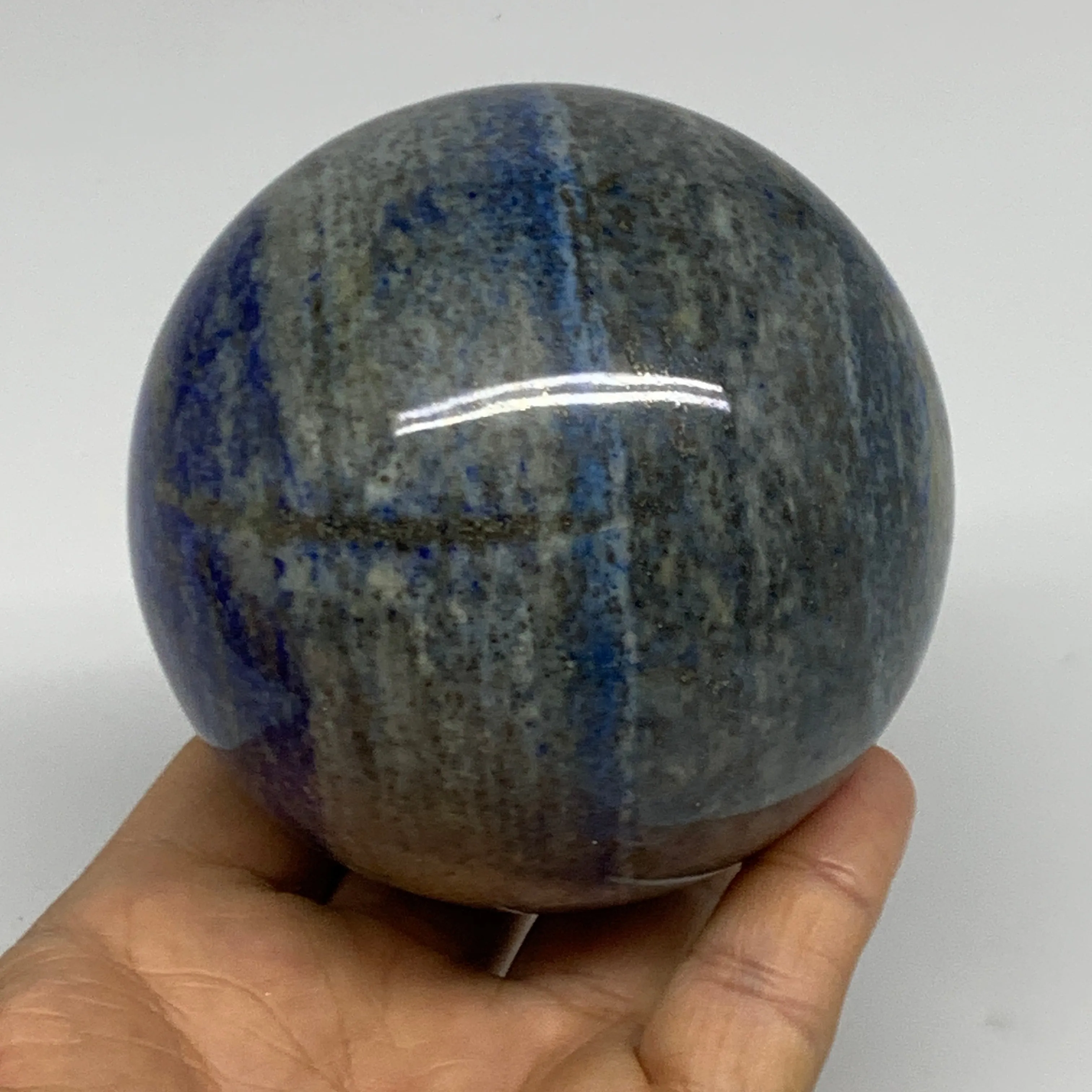 1.9 lbs,3.2"(80mm), Lapis Lazuli Sphere Ball Gemstone @Afghanistan, B33128