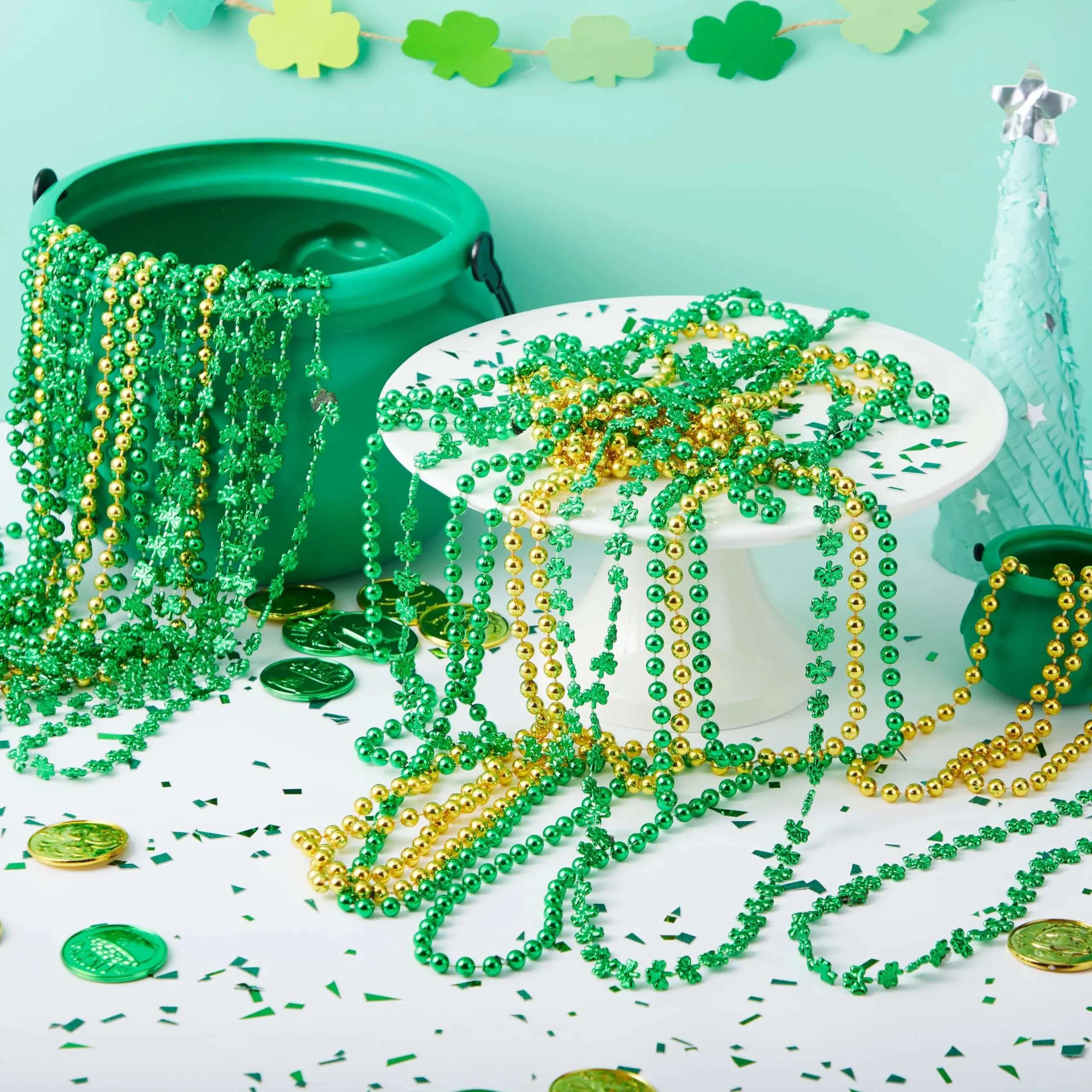 24Pcs St. Patrick’s Day Necklaces Set