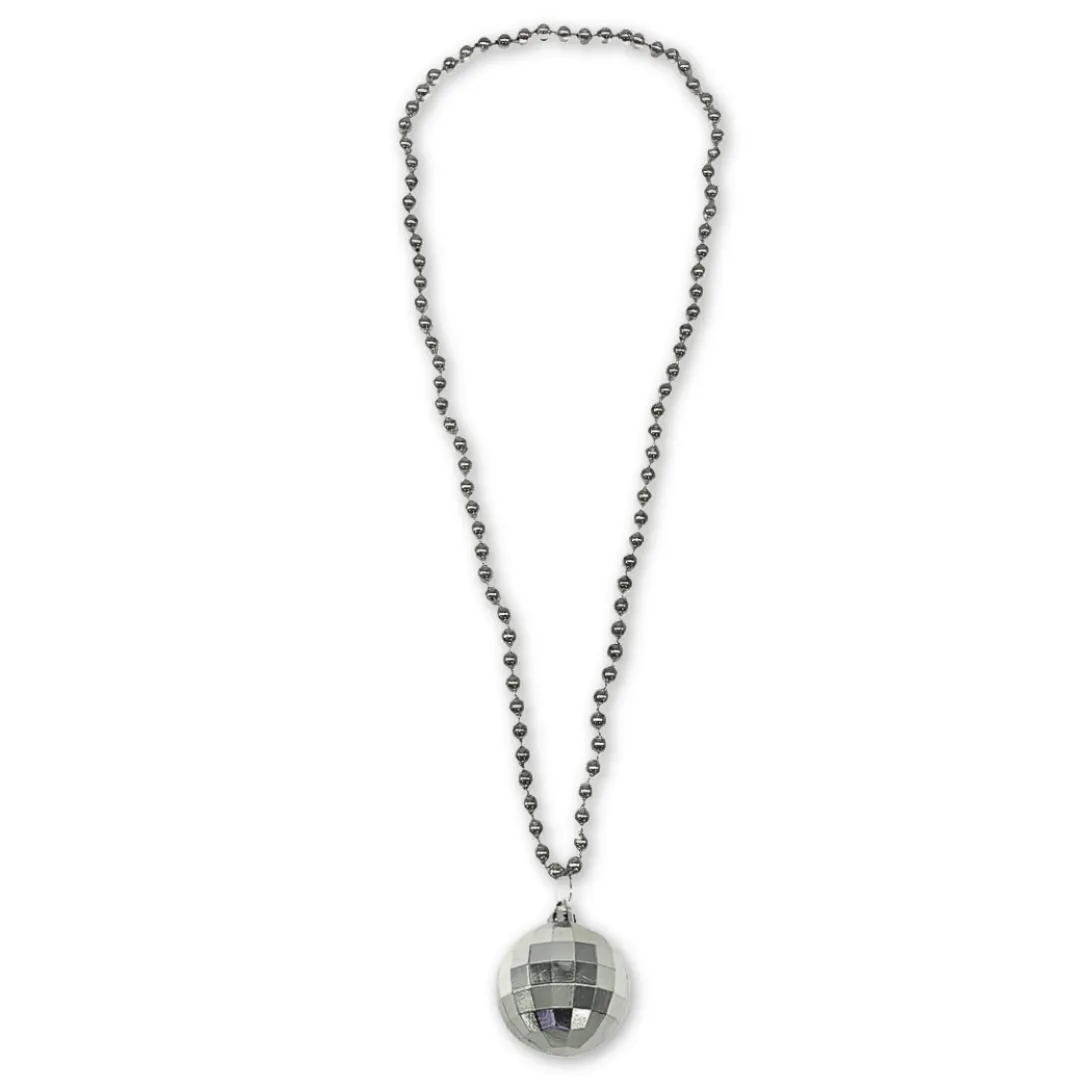 33" 7mm Silver 50mm Disco Ball Necklace (Dozen)