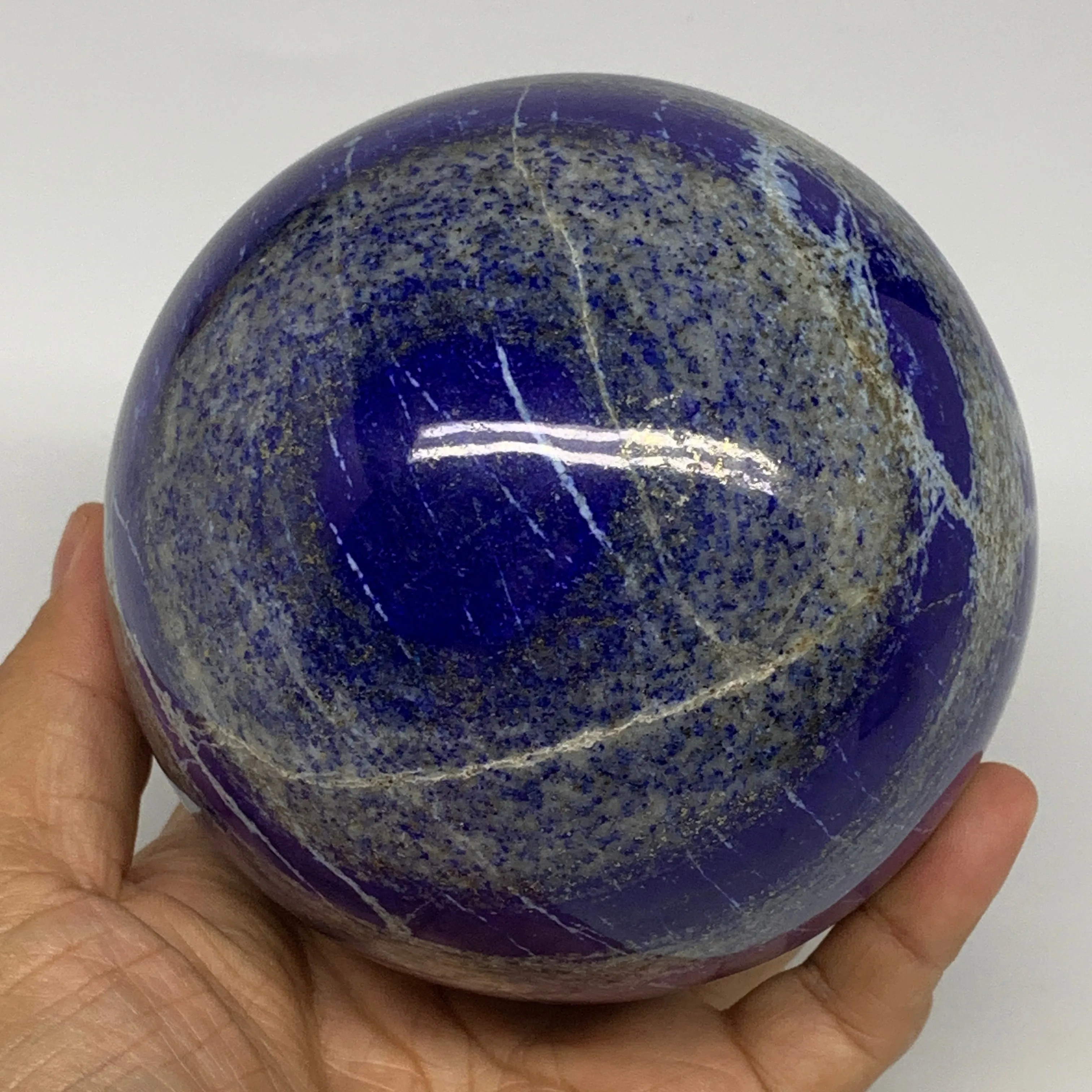 3.7 lbs,3.9"(98mm), Lapis Lazuli Sphere Ball Gemstone @Afghanistan, B27551