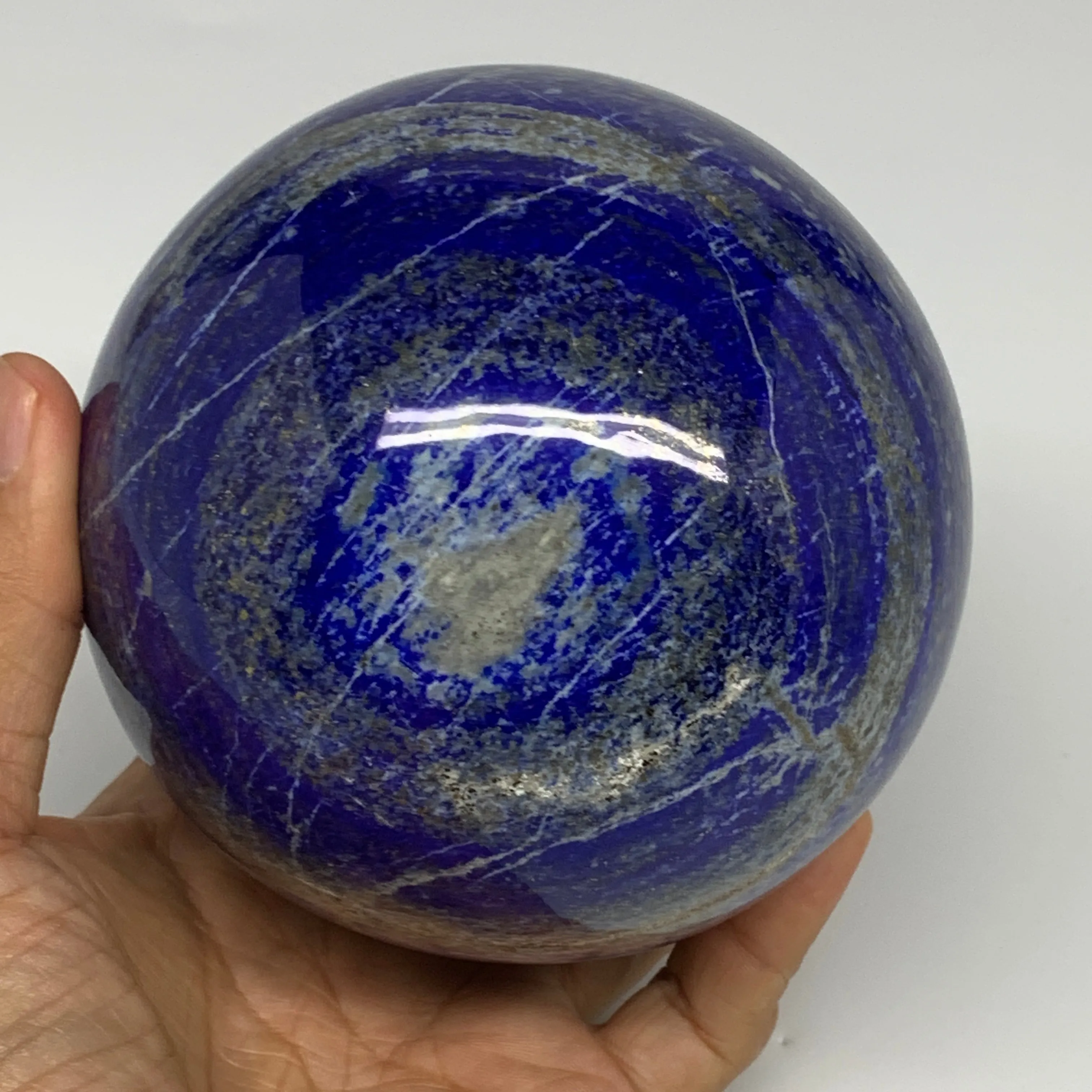 3.7 lbs,3.9"(98mm), Lapis Lazuli Sphere Ball Gemstone @Afghanistan, B27551