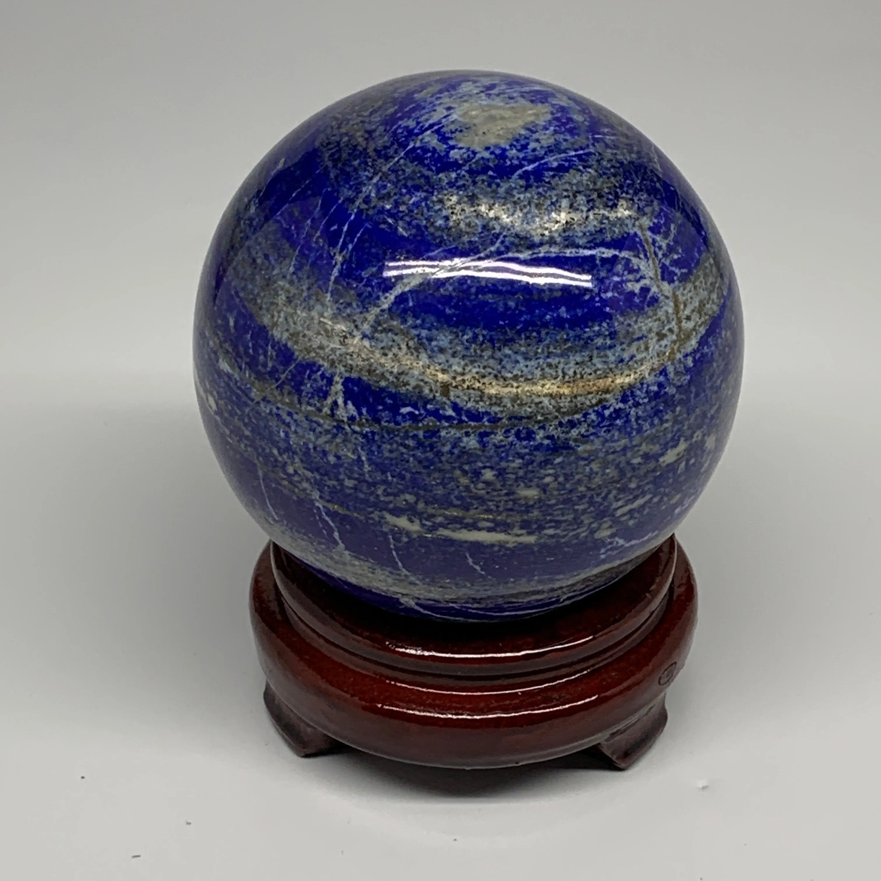 3.7 lbs,3.9"(98mm), Lapis Lazuli Sphere Ball Gemstone @Afghanistan, B27551