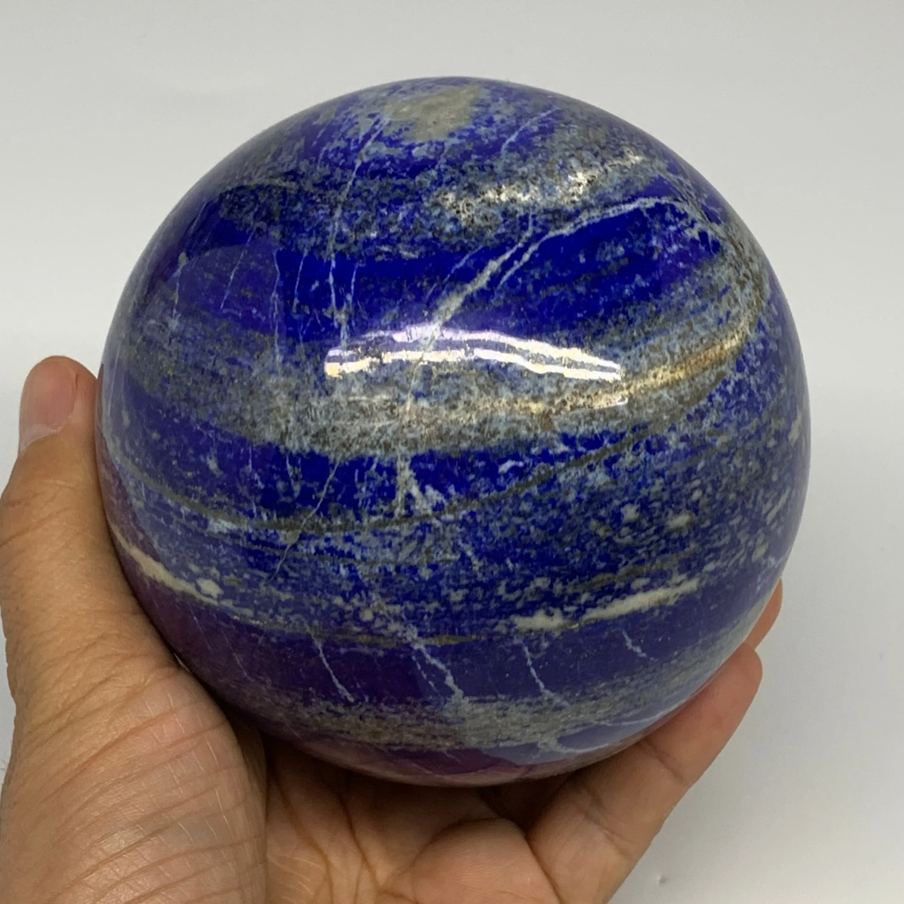3.7 lbs,3.9"(98mm), Lapis Lazuli Sphere Ball Gemstone @Afghanistan, B27551