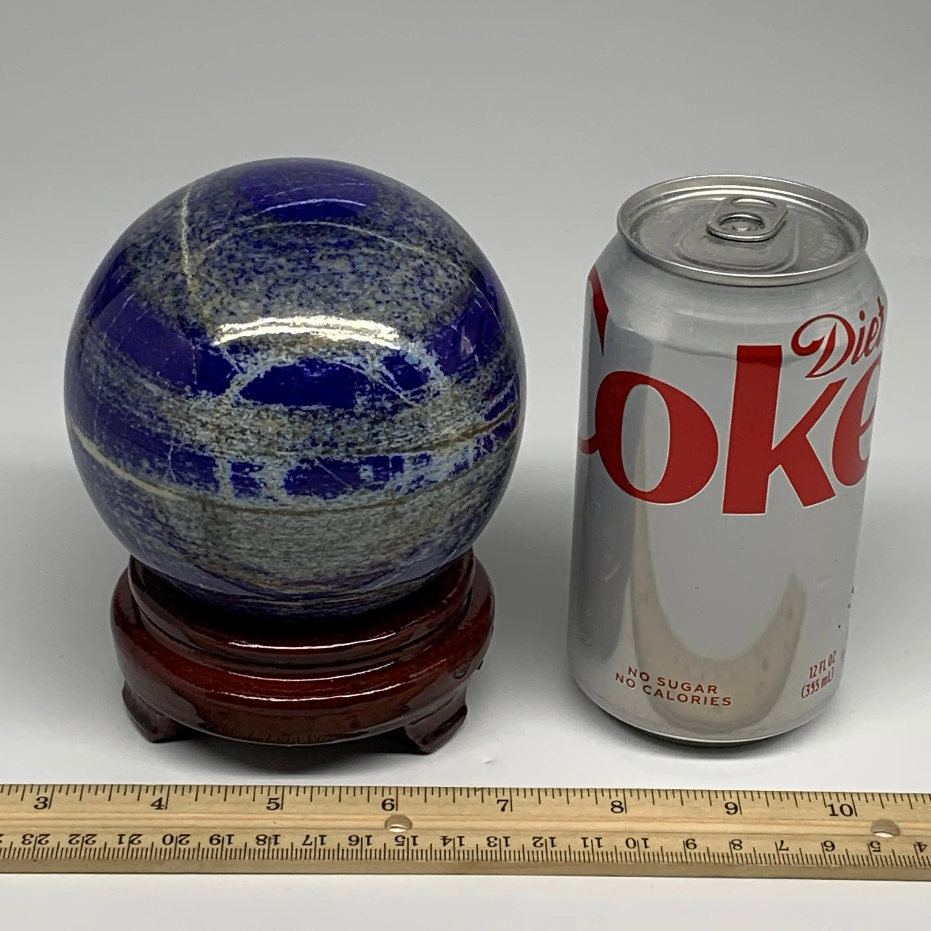 3.7 lbs,3.9"(98mm), Lapis Lazuli Sphere Ball Gemstone @Afghanistan, B27551