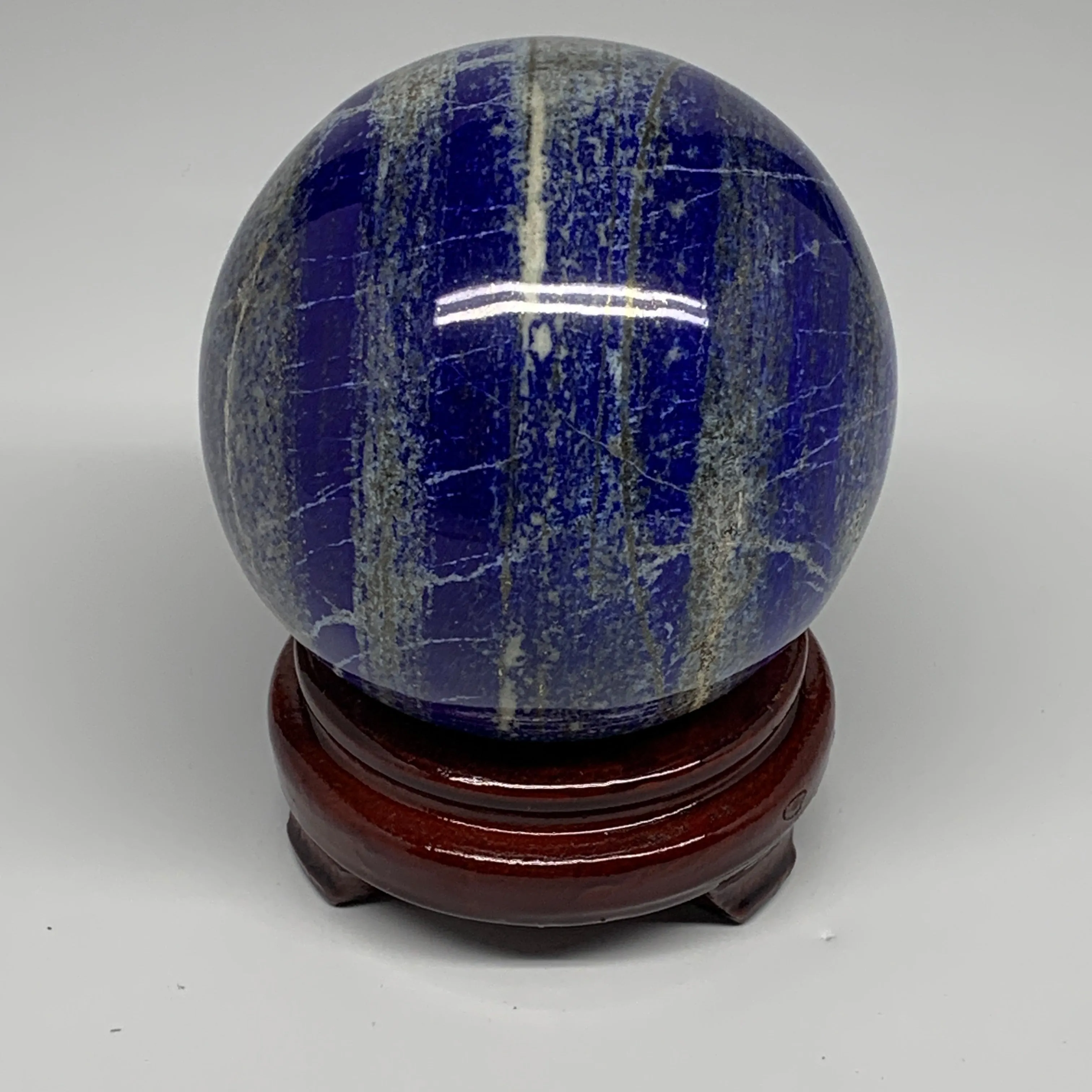 3.7 lbs,3.9"(98mm), Lapis Lazuli Sphere Ball Gemstone @Afghanistan, B27551