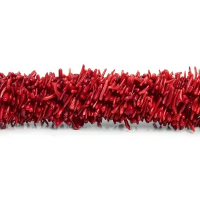 6x3mm Red Bamboo Coral Chips 16 inch 300 beads