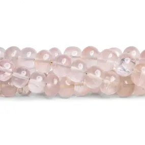 7-11mm Rose Quartz Plain Rondelles 14 inch 50 beads