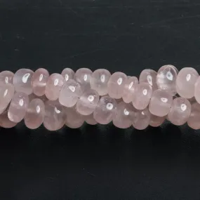 8-10mm Rose Quartz Plain Rondelles 10 inch 40 beads