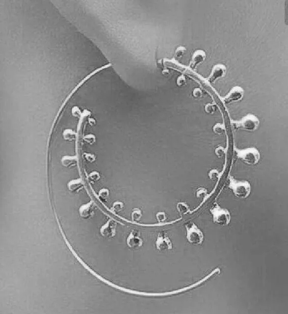 8 Designs, Big Swirl Hoop boho Earrings