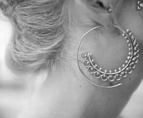 8 Designs, Big Swirl Hoop boho Earrings