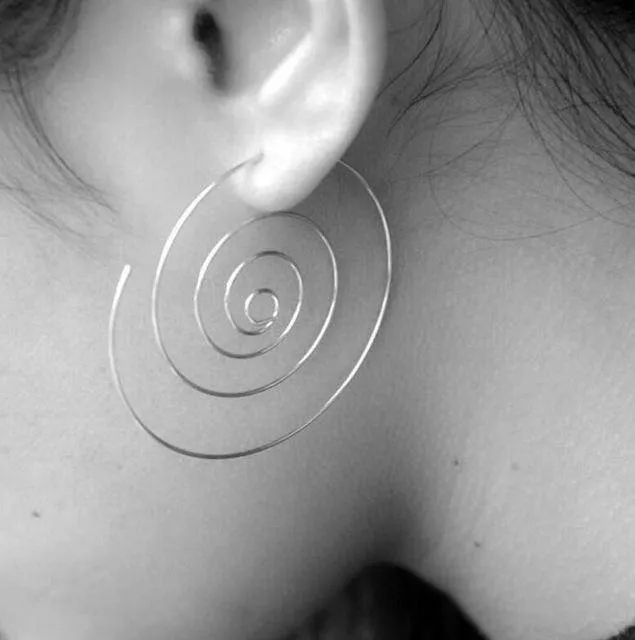 8 Designs, Big Swirl Hoop boho Earrings