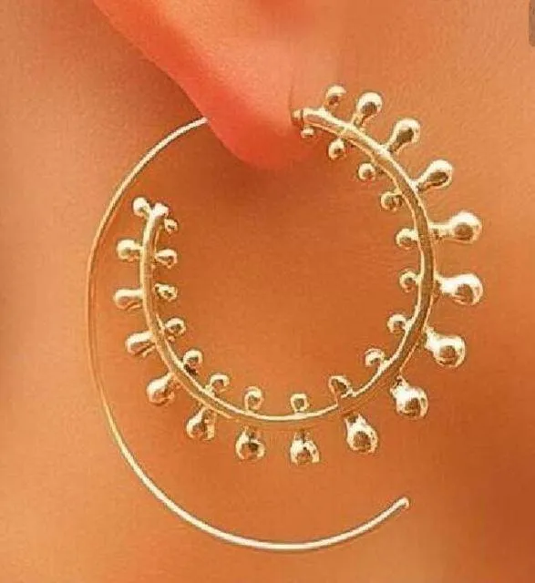 8 Designs, Big Swirl Hoop boho Earrings