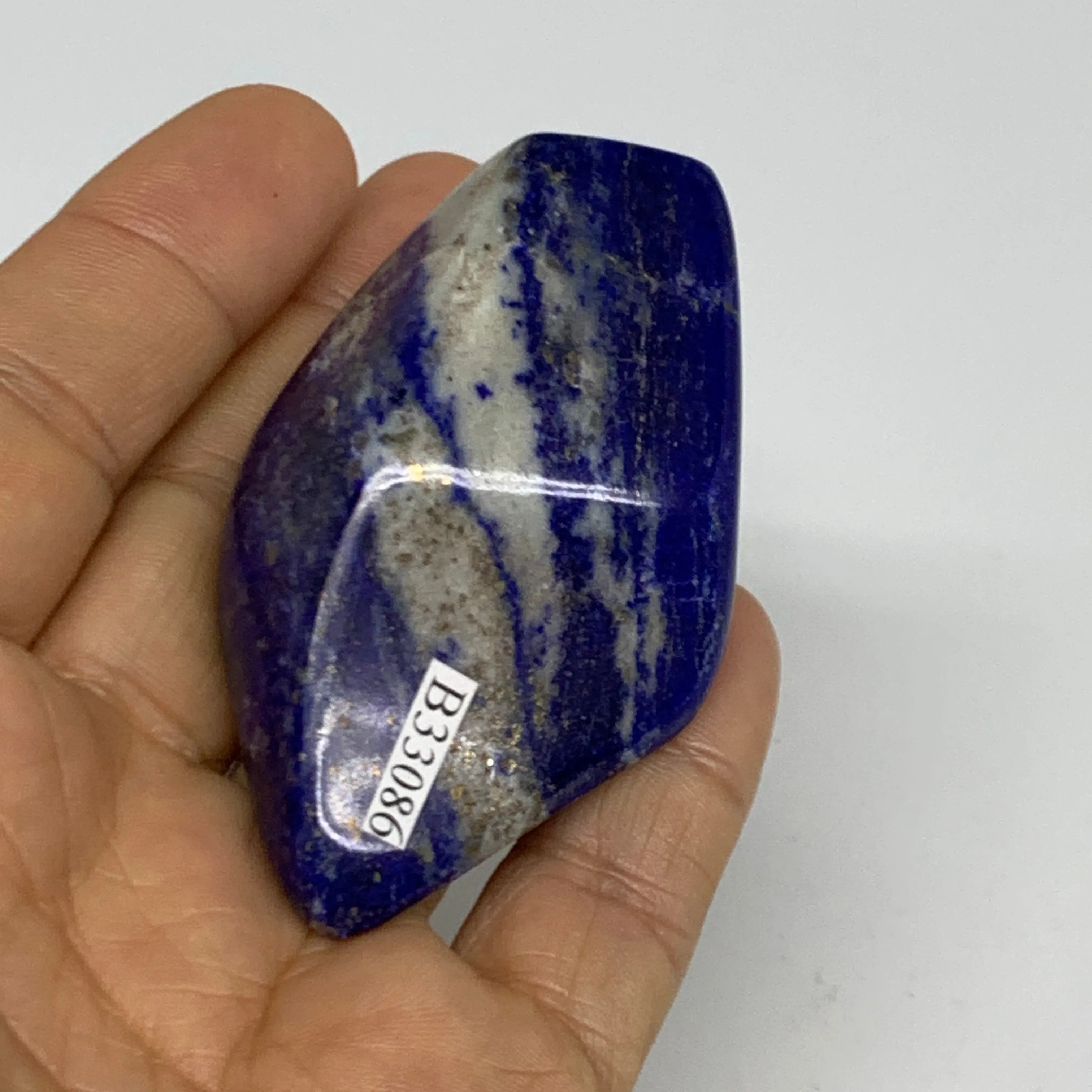 86.6g, 2.5"x1.6"x1.1",  Natural Freeform Lapis Lazuli from Afghanistan, B33086