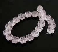 8mm Light Rose Czech Glass Flower Beads, 7" Strand