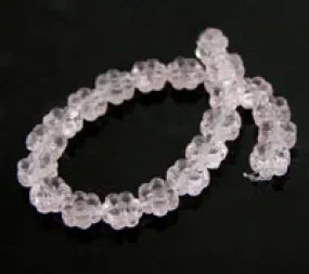 8mm Light Rose Czech Glass Flower Beads, 7" Strand