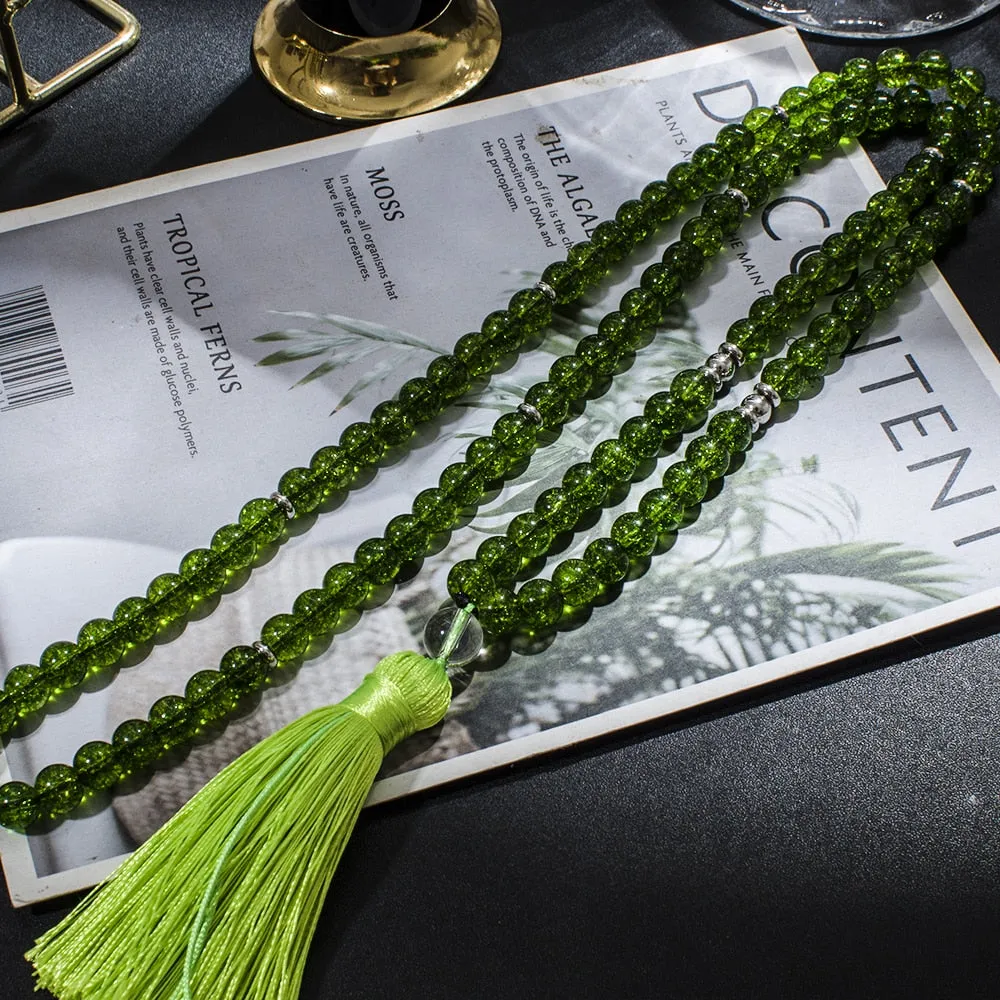 8mm Natural Stone Beaded 108 Mala Necklace for Men and Women