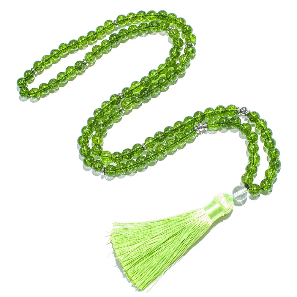 8mm Natural Stone Beaded 108 Mala Necklace for Men and Women