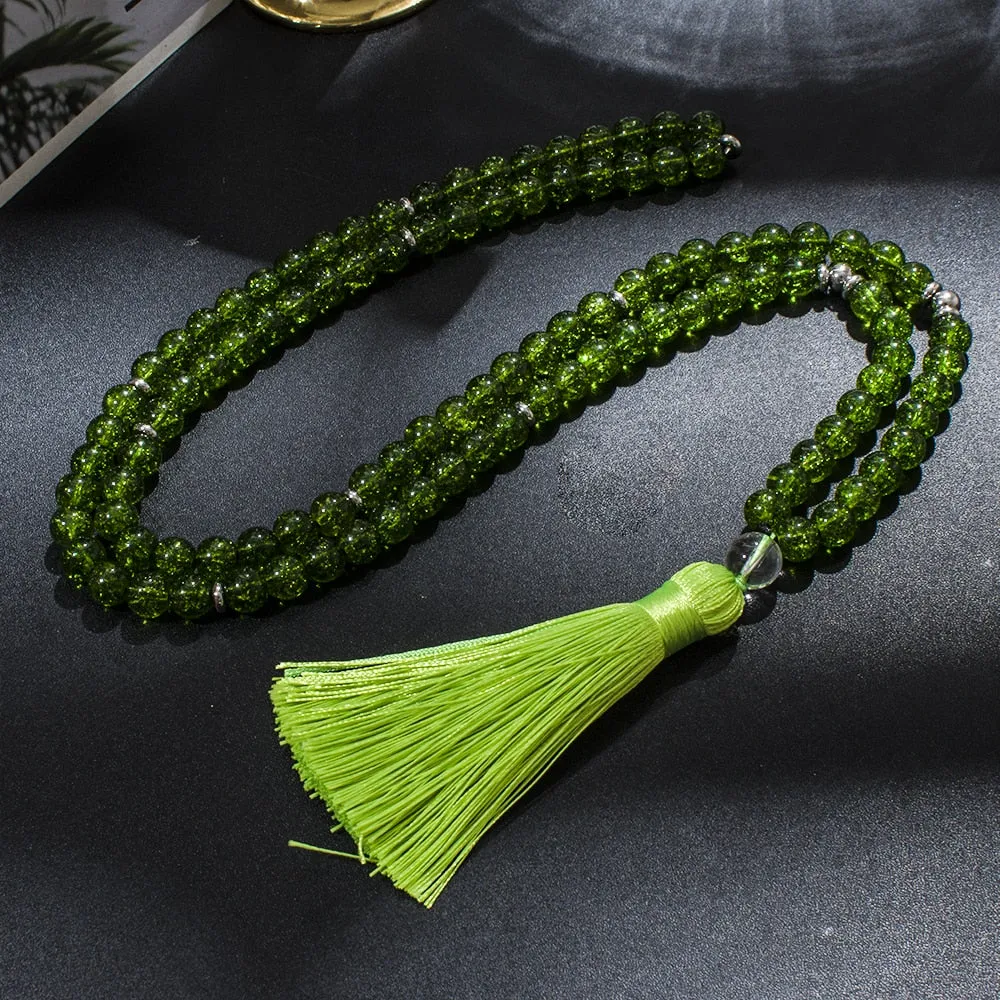 8mm Natural Stone Beaded 108 Mala Necklace for Men and Women