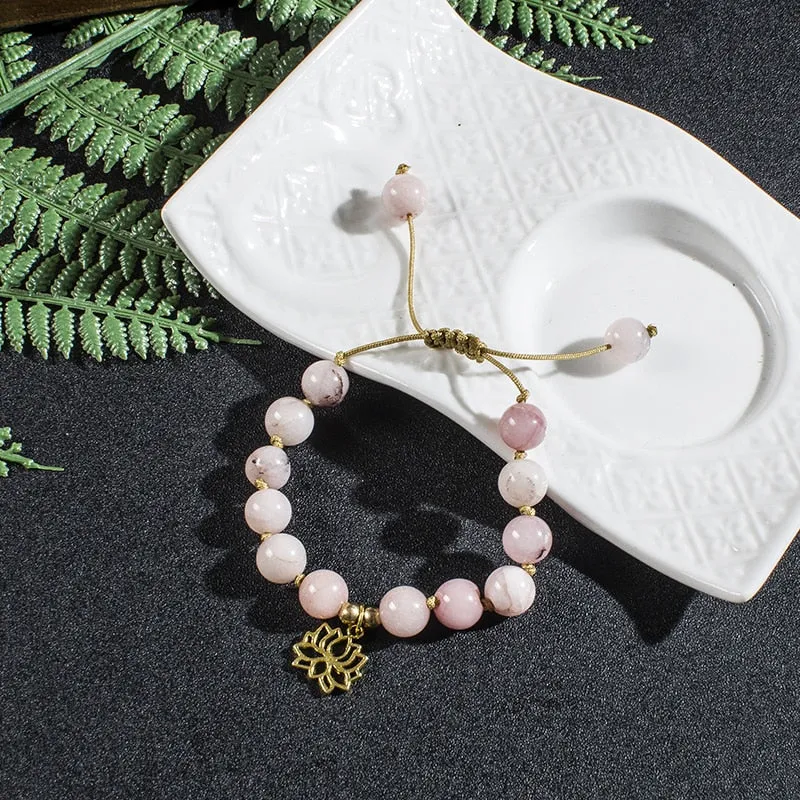 8mm Pink Opal Japamala Necklace Meditation Yoga Jewelry Set 108 Mala Beaded Knotted Women