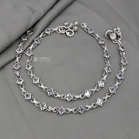 925 sterling silver cubic zircon stone anklets /ankle bracelet jewelry ank628