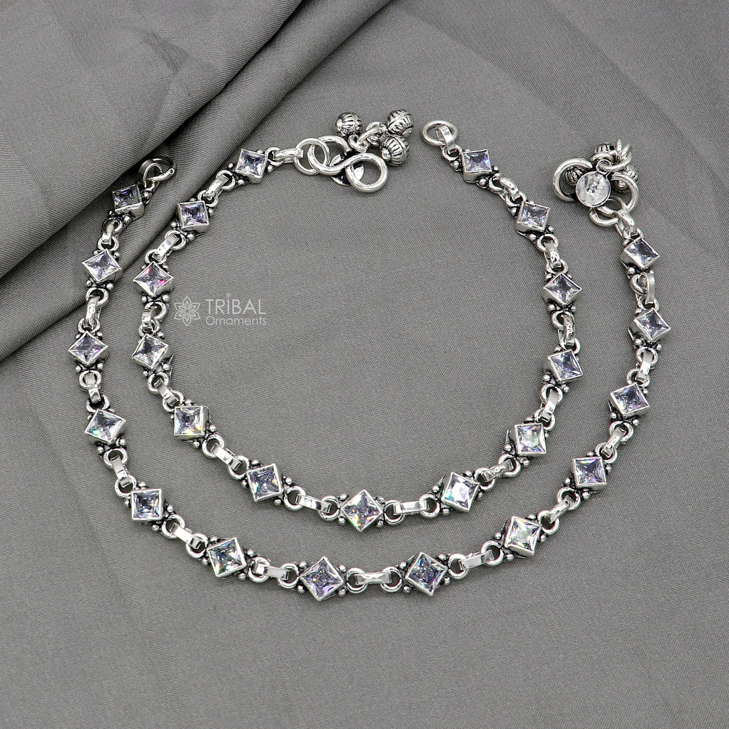 925 sterling silver cubic zircon stone anklets /ankle bracelet jewelry ank628