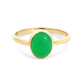 9ct Yellow Gold Chrysoprase Ring