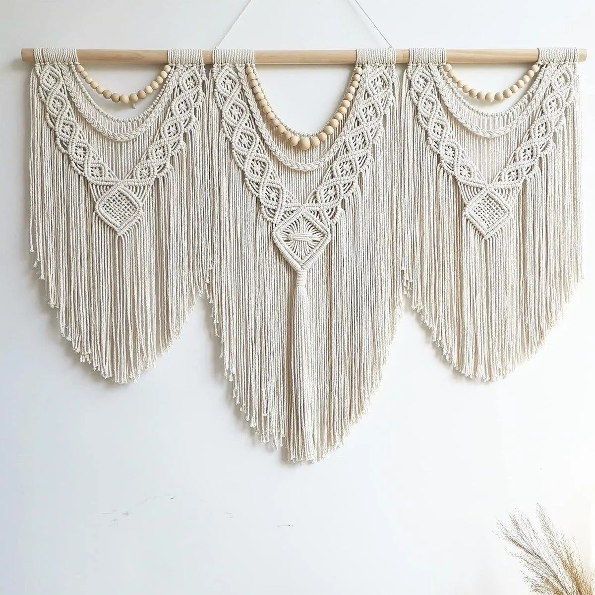 Aesthetically Handmade Wooden Extra Large Macrame Wall Hanging Tapestry