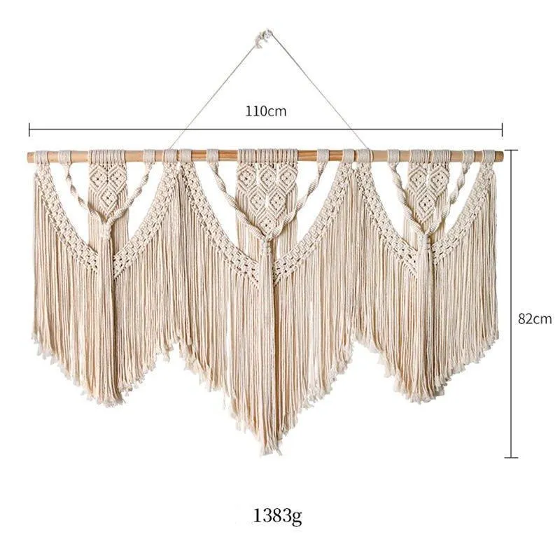 Aesthetically Handmade Wooden Extra Large Macrame Wall Hanging Tapestry