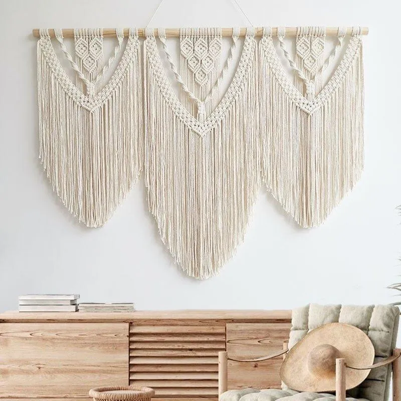 Aesthetically Handmade Wooden Extra Large Macrame Wall Hanging Tapestry