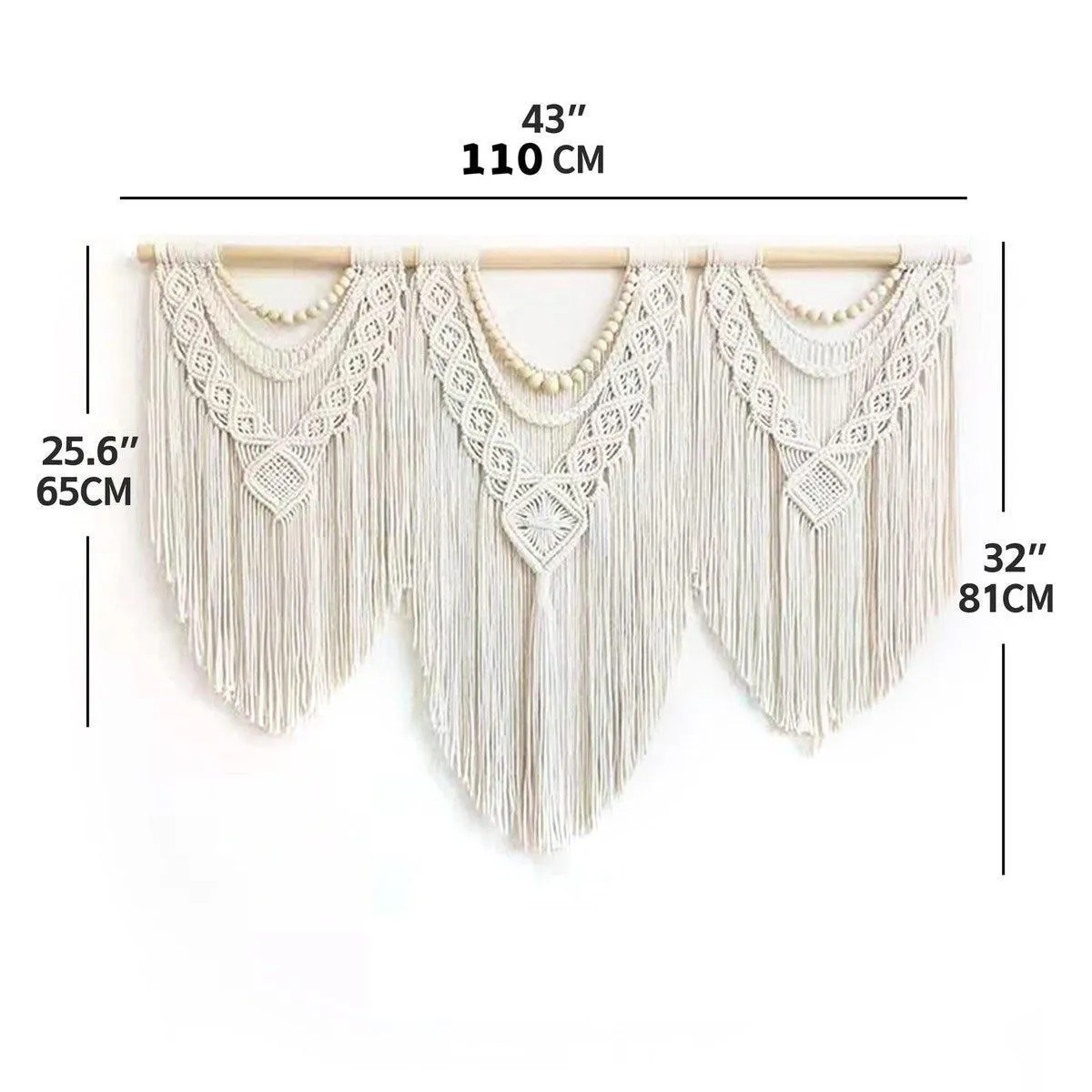 Aesthetically Handmade Wooden Extra Large Macrame Wall Hanging Tapestry
