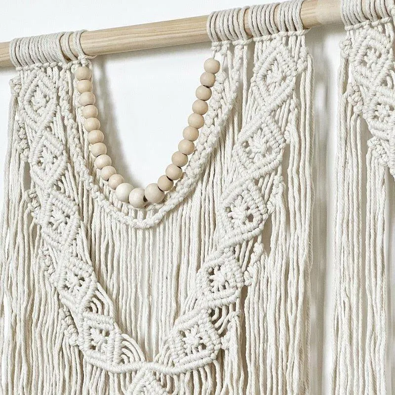 Aesthetically Handmade Wooden Extra Large Macrame Wall Hanging Tapestry