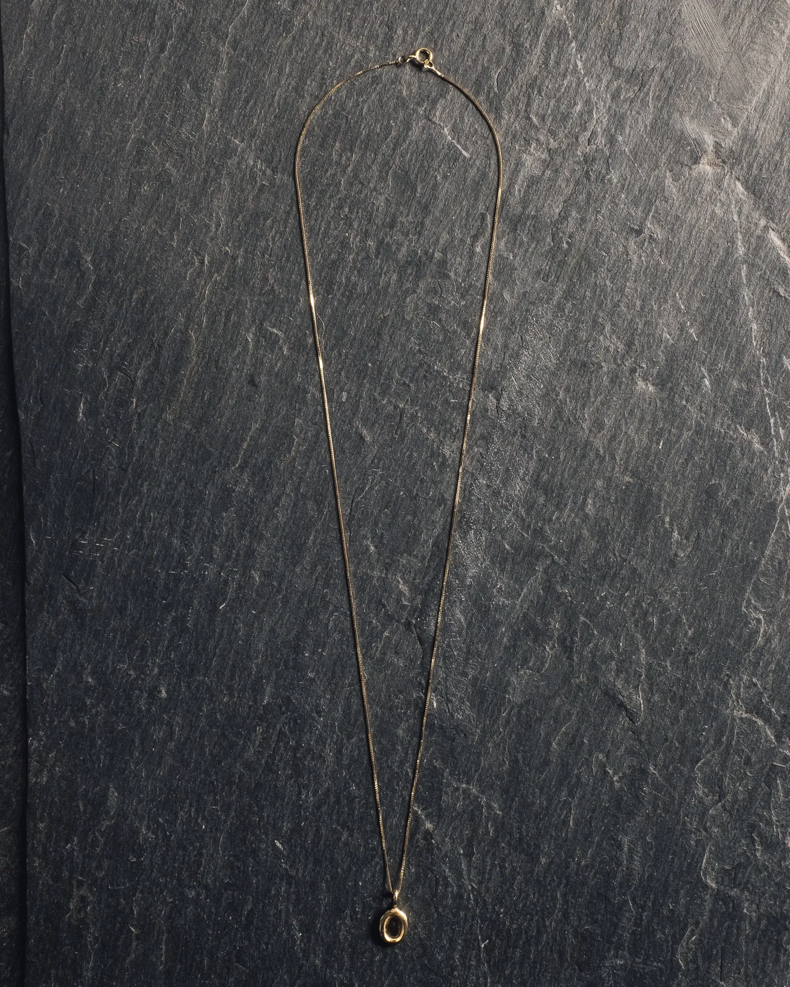 Another Feather Small Platter Necklace, 14k Gold